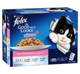 FELIX Kitten As Good as it Looks Kitten Menus in Jelly Wet Cat Food
