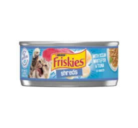 Friskies Shreds With Ocean Whitefish & Tuna In Sauce Wet Cat Food 156g