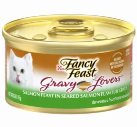 FANCY FEAST Gravy Lovers Salmon Feast in Seared Salmon Flavour Gravy Gourmet Cat Food 85g