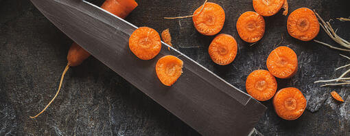 Carrot and kitchen knife